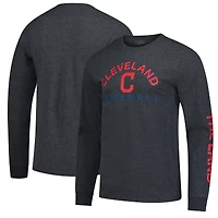 Men's Fanatics Heather Charcoal Cleveland Guardians Component Long Sleeve T-Shirt