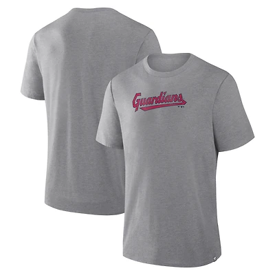 T-shirt homme Fanatics Heather Gray Cleveland Guardians Play Tribute Tri-Blend