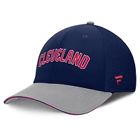 Casquette Fanatics Flex bleu marine/gris pour homme des Cleveland Guardians