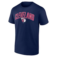 Ensemble combiné t-shirt et short Fanatics pour hommes bleu marine/gris chiné Cleveland Guardians Arch