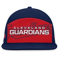 Men's Fanatics Navy/Red Cleveland Guardians Clubhouse Splitter Snapback Hat