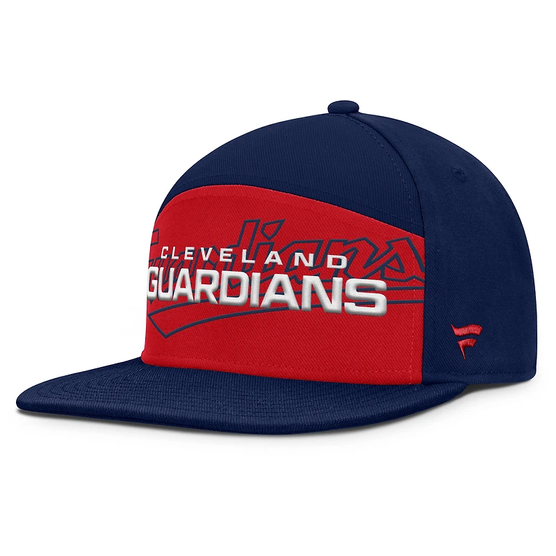 Men's Fanatics Navy/Red Cleveland Guardians Clubhouse Splitter Snapback Hat