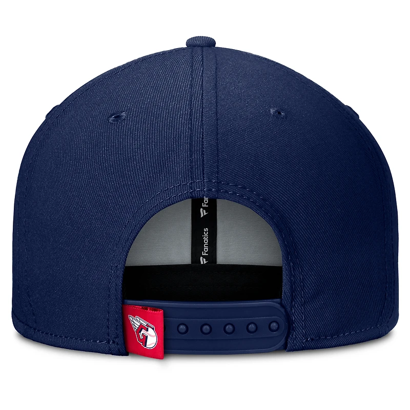 Men's Fanatics Navy/Red Cleveland Guardians Clubhouse Splitter Snapback Hat