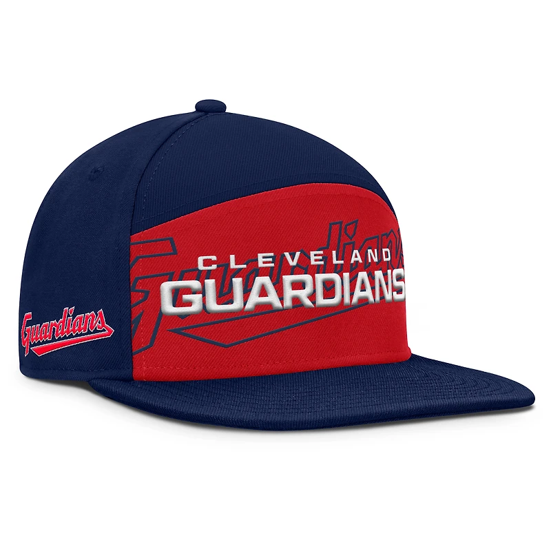 Men's Fanatics Navy/Red Cleveland Guardians Clubhouse Splitter Snapback Hat