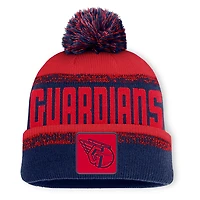 Bonnet en tricot à revers et pompon No-Doubter des Cleveland Guardians bleu marine/rouge pour homme