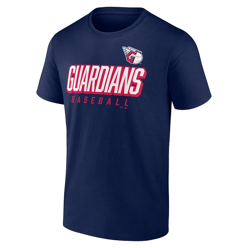 Ensemble combiné de t-shirts Fanatics pour hommes bleu marine/rouge Cleveland Guardians Player Pack