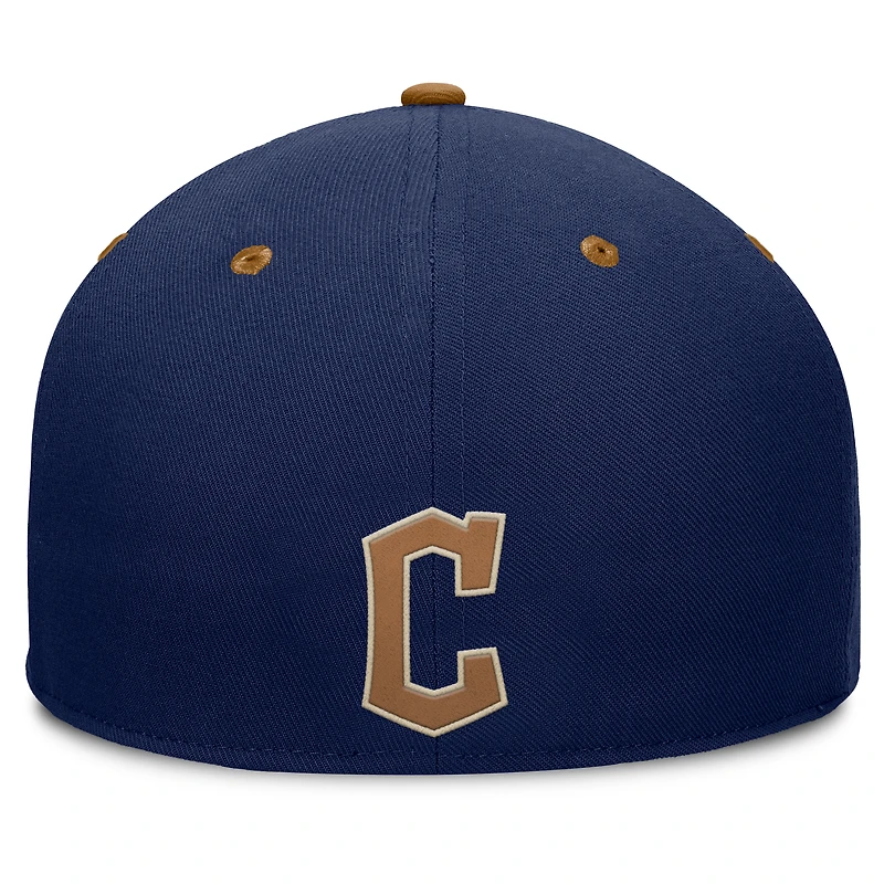 Men's Fanatics Navy/Tan Cleveland Guardians Splinter Fitted Hat