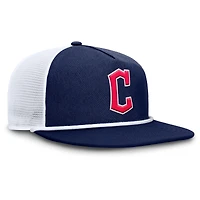 Casquette Snapback Fanatics bleu marine/blanc pour homme des Cleveland Guardians Clubhouse Change Up