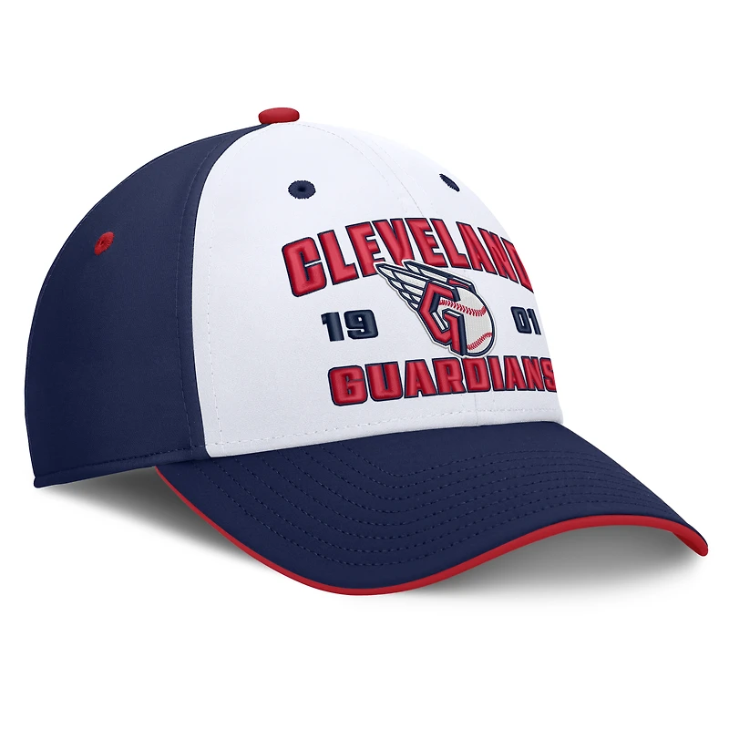 Men's Fanatics Navy/White Cleveland Guardians Jammed Structured Flex Hat
