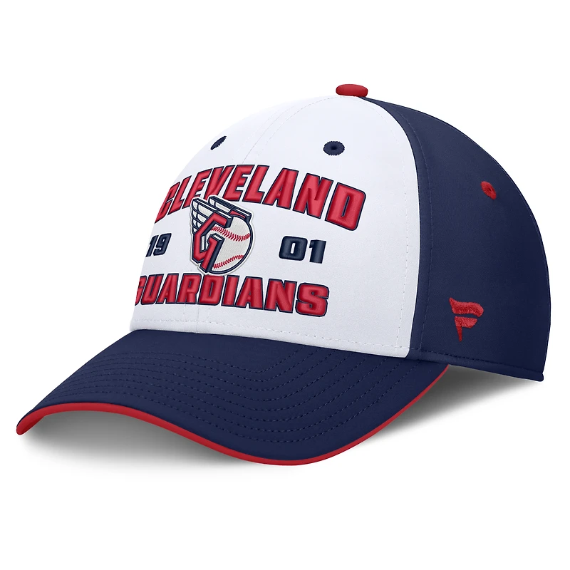 Men's Fanatics Navy/White Cleveland Guardians Jammed Structured Flex Hat