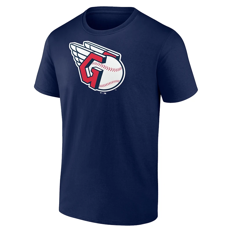 T-shirt avec logo officiel des Cleveland Guardians Fanatics pour hommes, bleu marine
