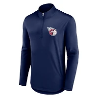 Men's Fanatics Navy Cleveland Guardians Tough Minded Lightweight Quarter-Zip Pullover