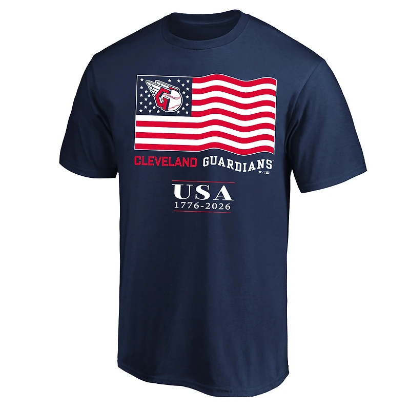 T-shirt homme Fanatics bleu marine Cleveland Guardians USA 1776-2026 grandes tailles