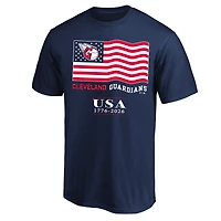T-shirt homme Fanatics bleu marine Cleveland Guardians USA 1776-2026 grandes tailles