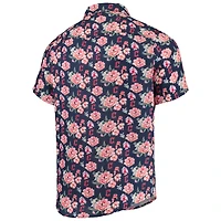 Men's FOCO Navy Cleveland Guardians Floral Linen Button-Up Shirt