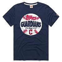 Men's Homage  Navy Cleveland Guardians MLB x Topps Baseball The Real One Tri-Blend T-Shirt