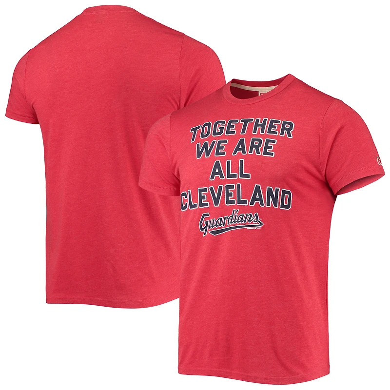 Men's Homage Red Cleveland Guardians Hyper Local Tri-Blend T-Shirt