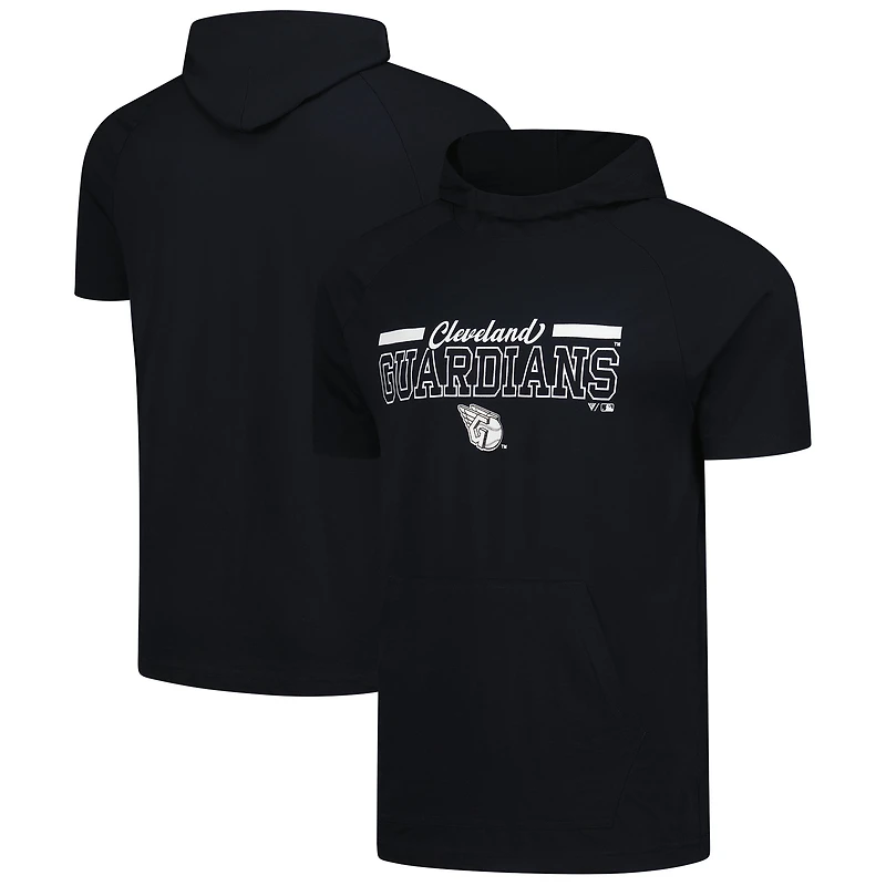 Men's Levelwear Black Cleveland Guardians Phase Vanguard Hoodie T-Shirt