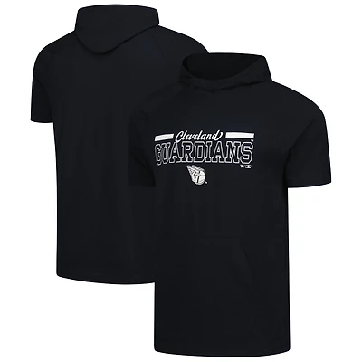 T-shirt à capuche noir Levelwear Phase Vanguard pour homme, Cleveland Guardians