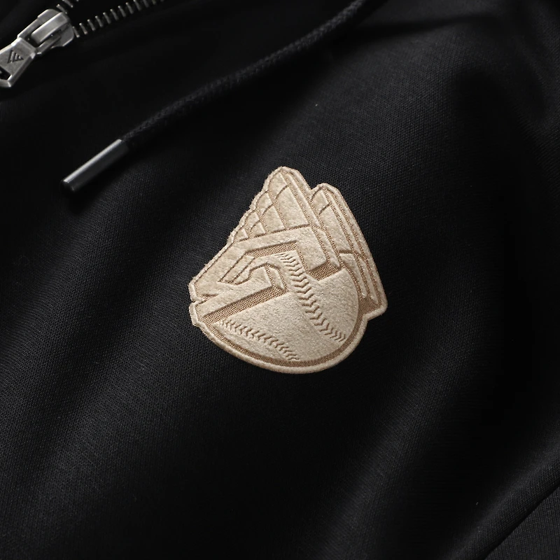 Sweat à capuche zippé Levelwear noir Cleveland Guardians Podium pour homme