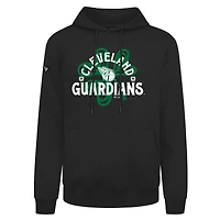 Men's Levelwear  Black Cleveland Guardians St. Patrick's Day Podium Shamrock Pullover Hoodie