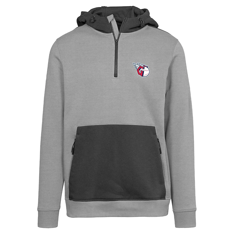 Sweat à capuche zippé quart de tour Cleveland Guardians Chicane Insignia 2.0 pour homme Levelwear gris