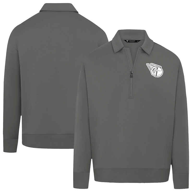 Pull à fermeture éclair quart de tour pour homme Levelwear gris Cleveland Guardians Luxe Signature