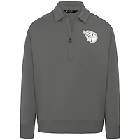 Men's Levelwear Gray Cleveland Guardians Luxe Signature Quarter-Zip Pullover
