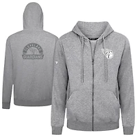 Men's Levelwear Gray Cleveland Guardians Podium Banner Arch Full-Zip Hoodie