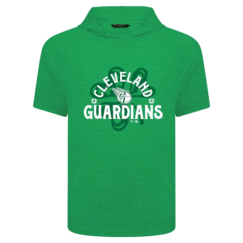 Men's Levelwear Green Cleveland Guardians St. Patrick's Day Phase Shamrock Short Sleeve T-Shirt Hoodie