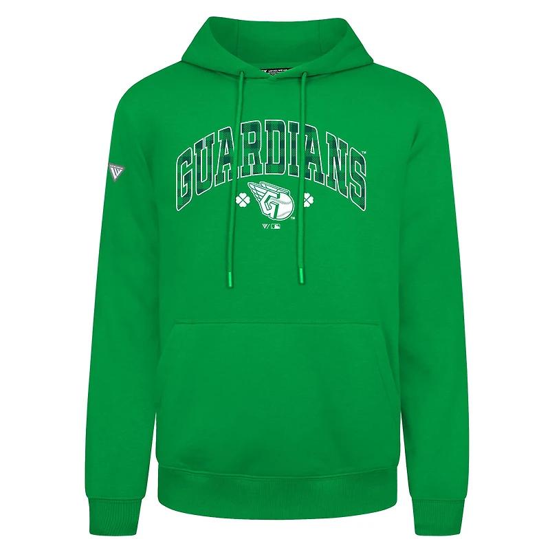 Sweat à capuche carreaux Cleveland Guardians St. Patrick's Day Podium pour homme de Levelwear Green