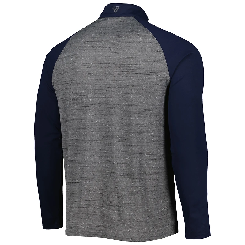 Haut Levelwear gris chiné Cleveland Guardians Vandal Raglan Quarter-Zip pour homme