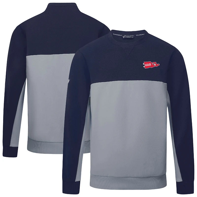 Sweat-shirt à capuche Cleveland Guardians Legacy Rafters bleu marine/gris pour homme Levelwear