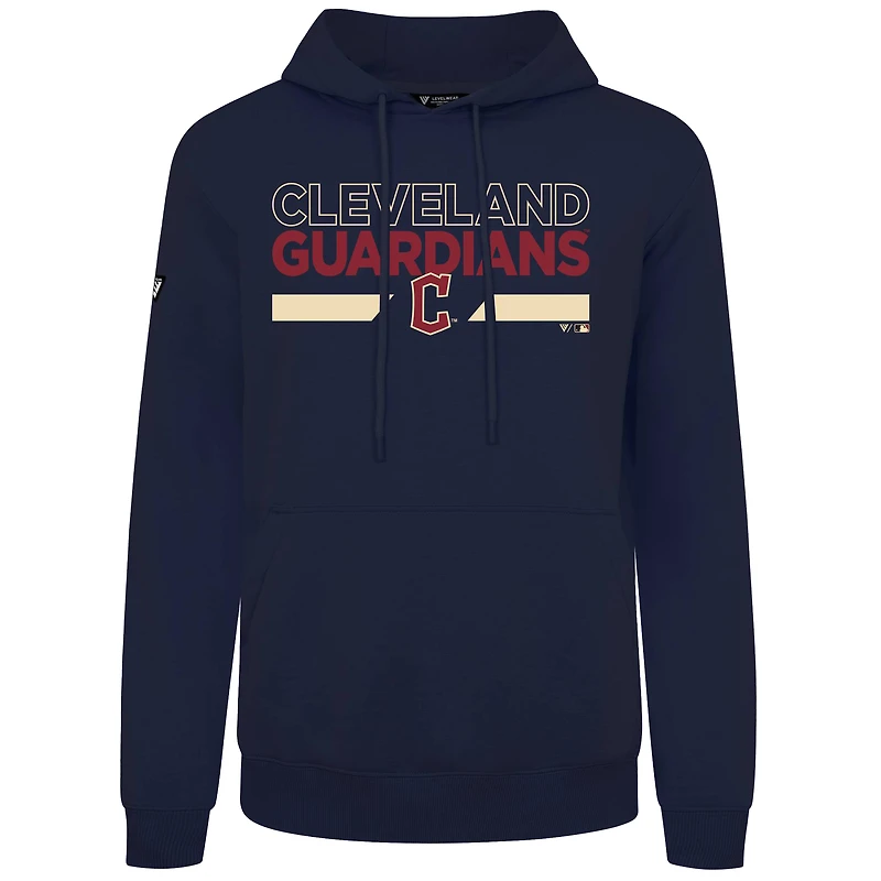 Men's Levelwear Navy Cleveland Guardians Accolade Podium No Hitter Pullover Hoodie