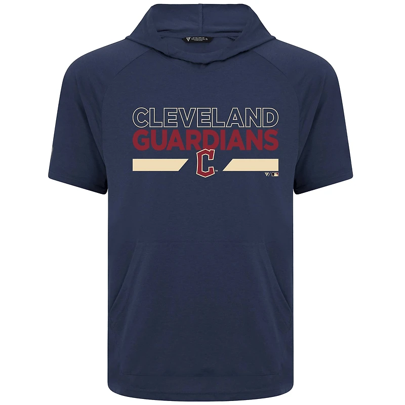 Men's Levelwear  Navy Cleveland Guardians City Connect Phase No Hitter Hoodie T-Shirt