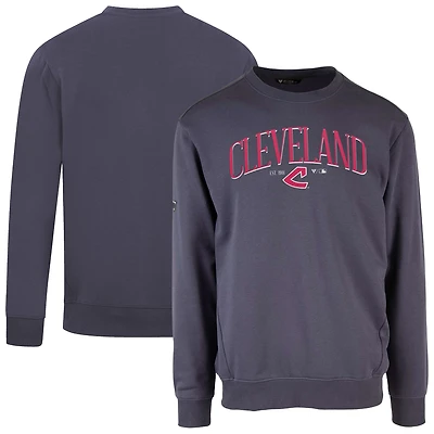 Men's Levelwear Navy Cleveland Guardians Cooperstown Collection Zane Vintage Pullover Sweatshirt
