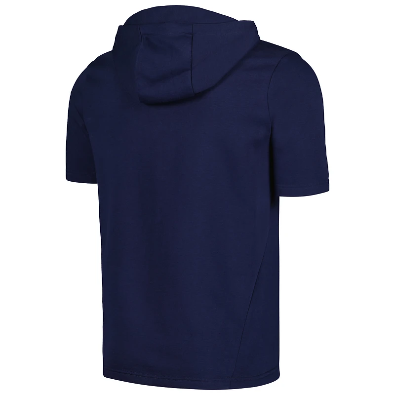 Men's Levelwear Navy Cleveland Guardians Recruit Short Sleeve Full-Zip Hoodie