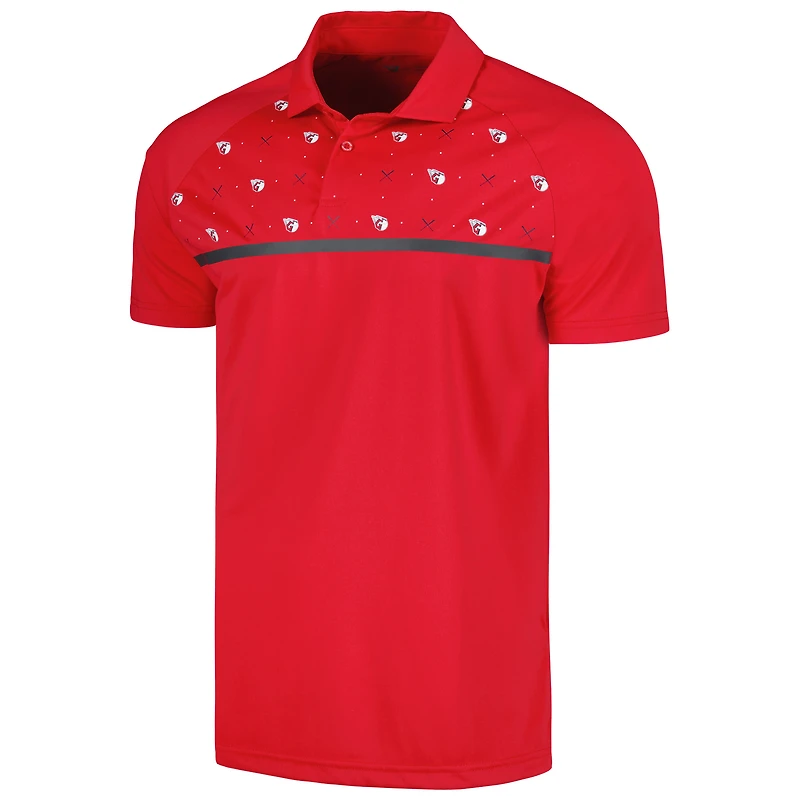 Polo rouge à manches raglan Levelwear Cleveland Guardians Sector Batter Up pour homme