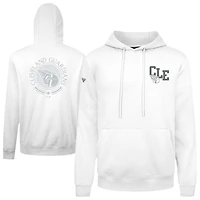 Sweat à capuche blanc Levelwear Cleveland Guardians Podium Grain pour homme