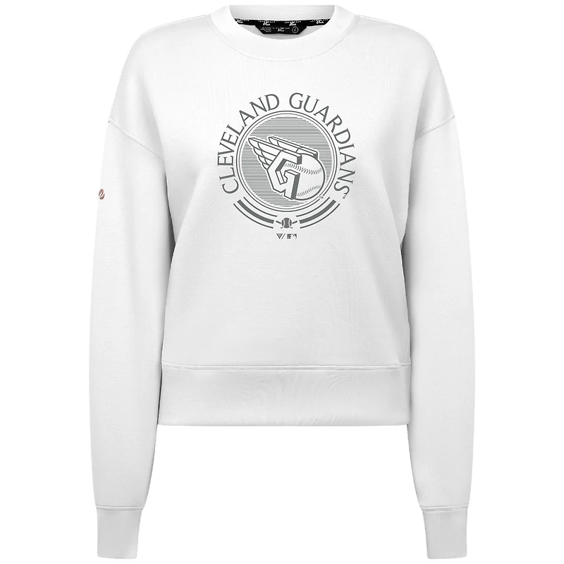 Men's Levelwear White Cleveland Guardians Sponge Pullover Sweatshirt