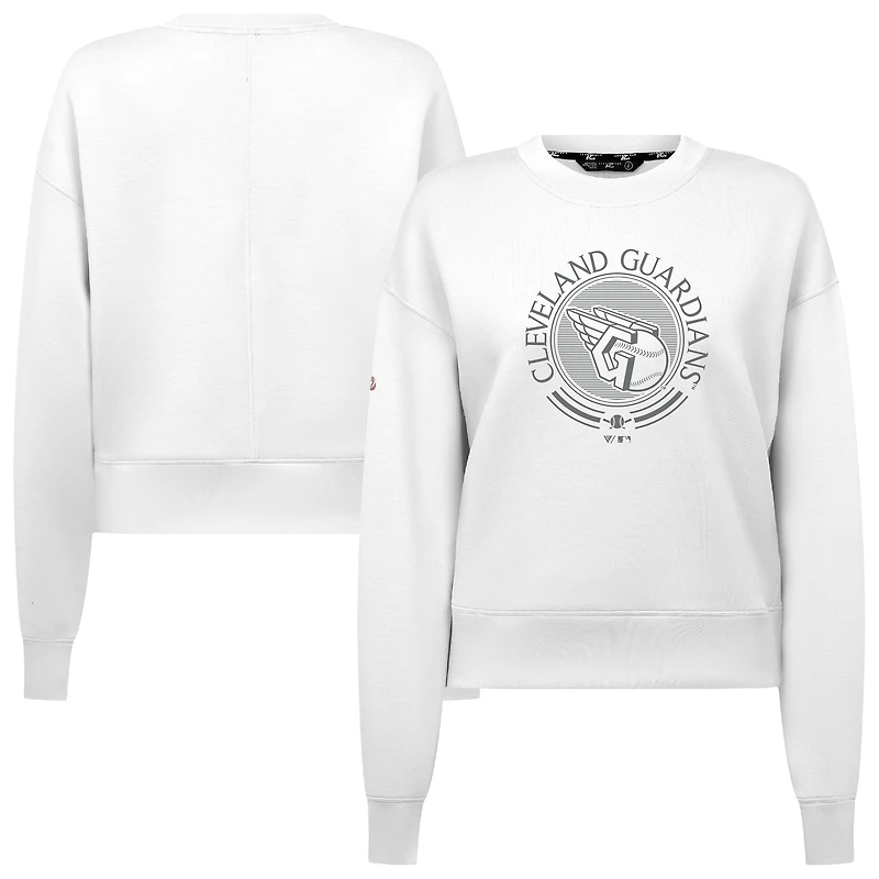 Men's Levelwear White Cleveland Guardians Sponge Pullover Sweatshirt