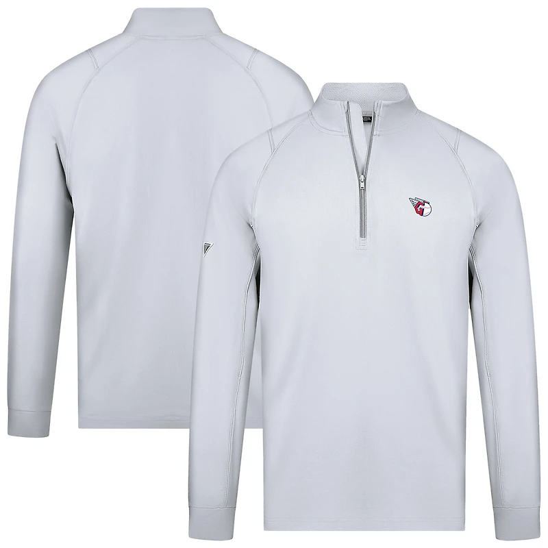 Men's Levelwear White Cleveland Guardians Theory Insignia 2.0 Quarter-Zip Pullover Top