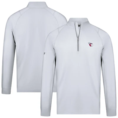 Men's Levelwear White Cleveland Guardians Theory Insignia 2.0 Quarter-Zip Pullover Top