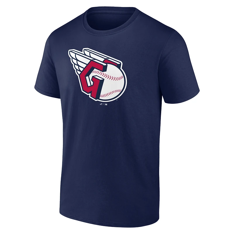 Men's Logo Athletic Navy Cleveland Guardians Official T-Shirt