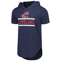 T-shirt à capuche tri-mélangé bleu marine Majestic Threads Cleveland Guardians pour hommes