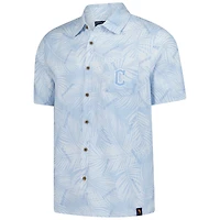 Men's Margaritaville Blue Cleveland Guardians Linen Party Button-Up Shirt