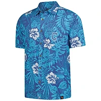 Men's Margaritaville Navy Cleveland Guardians Palm Shade Party Button-Up Shirt