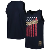 Débardeur homme Mitchell & Ness bleu marine Cleveland Guardians, collection Cooperstown, motif étoiles et rayures