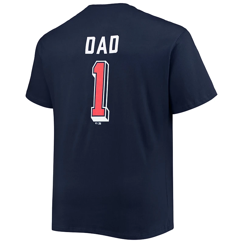 Men's Navy Cleveland Guardians Big & Tall Father's Day #1 Dad T-Shirt