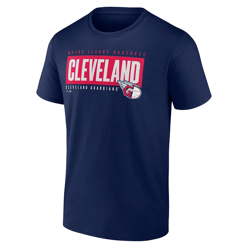 T-shirt bleu marine pour homme des Cleveland Guardians